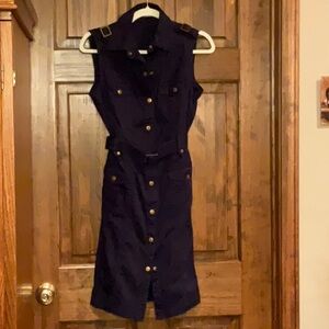 Calvin Klein Cotton Denim Belted Dress